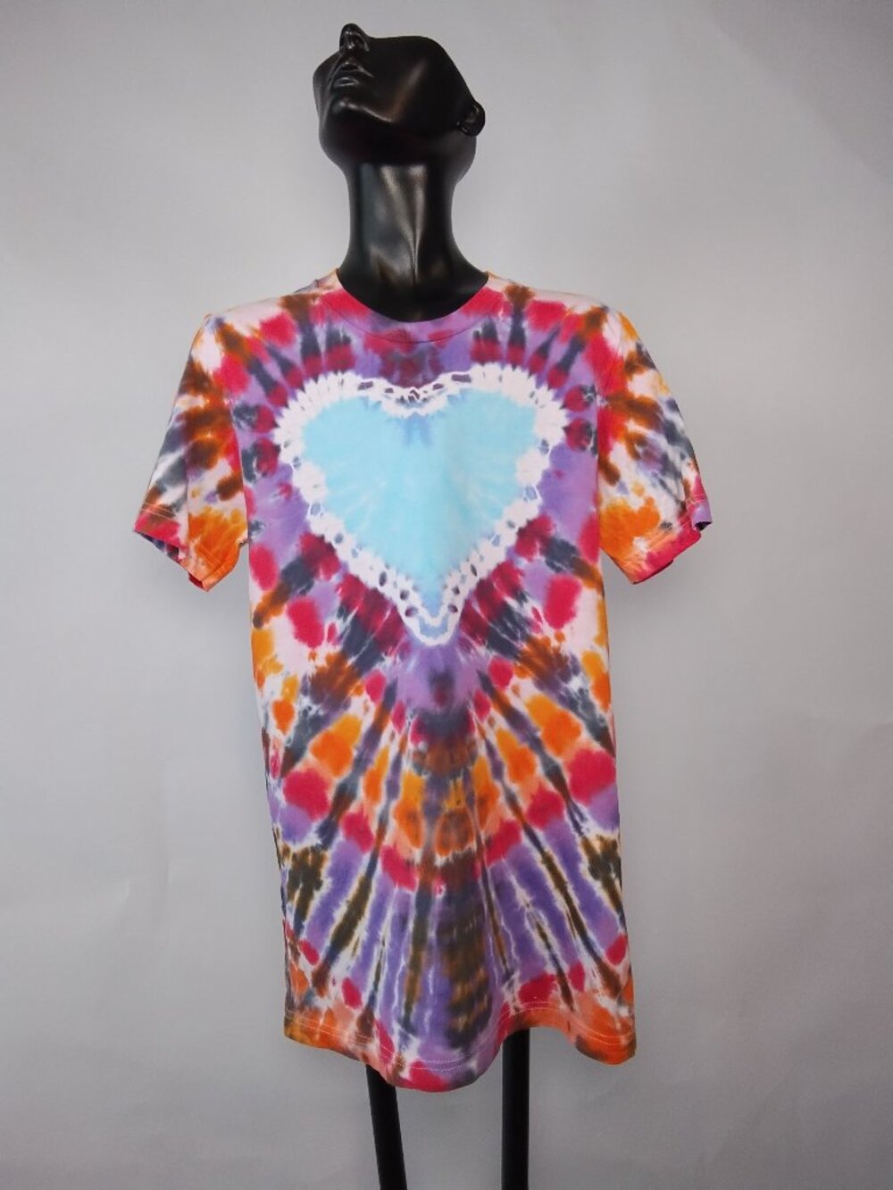 Small Unisex Bella-Canvas 3001C “Heart” Liquid Dyed T-Shirt